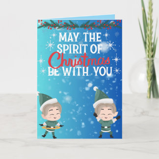 Cute Christmas Elf Duo Holiday Greeting Karte