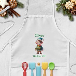 Cute Christmas Elf Personalized Kinderschürze