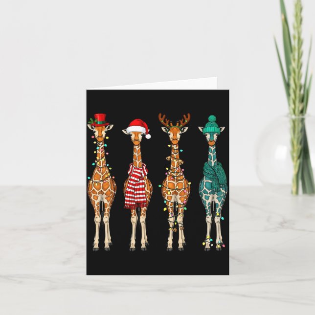Cute Christmas Giraffe Funny Animal Lover Gift Kid Karte (Vorderseite)