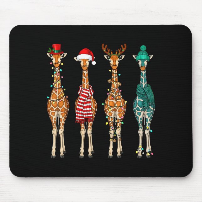 Cute Christmas Giraffe Funny Animal Lover Gift Kid Mousepad (Vorne)