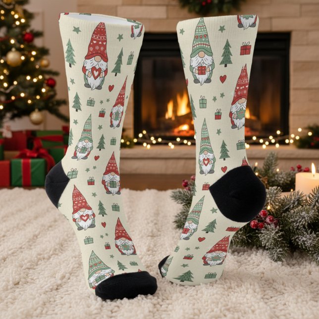 Cute Christmas Gnome Pattern Socks Socken (Von Creator hochgeladen)