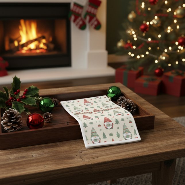 Cute Christmas Gnome Scandinavian Serviette (Von Creator hochgeladen)