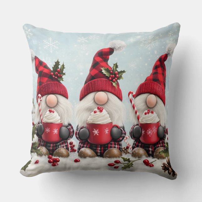 Cute Christmas Gnome Throw Pillow Kissen (Vorderseite)