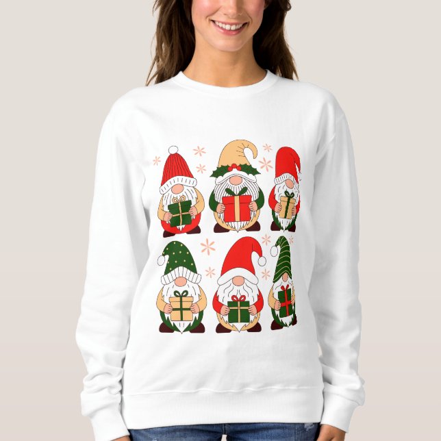 Cute Christmas Gnomes  Sweatshirt (Vorderseite)