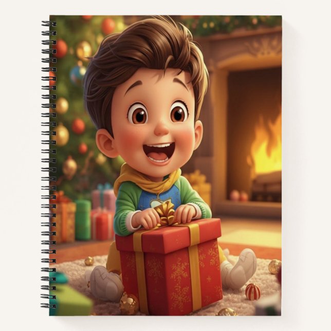 Cute Christmas Kid Gift Notebook Notizbuch (Vorderseite)