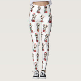Cute Christmas Kitten on Gift Box Leggings