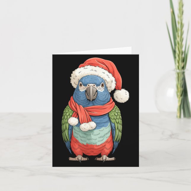 Cute Christmas Onus Parrot Santa Bird Lovers  Karte (Vorderseite)