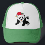 Cute Christmas Panda Bear in Santa Hat Truckerkappe<br><div class="desc">Cute Christmas Pandas are a great holiday gift for the person who loves animals. This adorable black and white panda bear is wearing a red Santa hat. I can't get enough of the holidays and pretty animal gifts.</div>