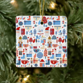Cute Christmas Pattern Keramikornament
