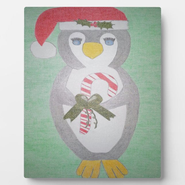 Cute Christmas Penguin Fotoplatte (Vorderseite)