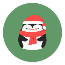 Cute Christmas Penguin in Santa Hat Custom 