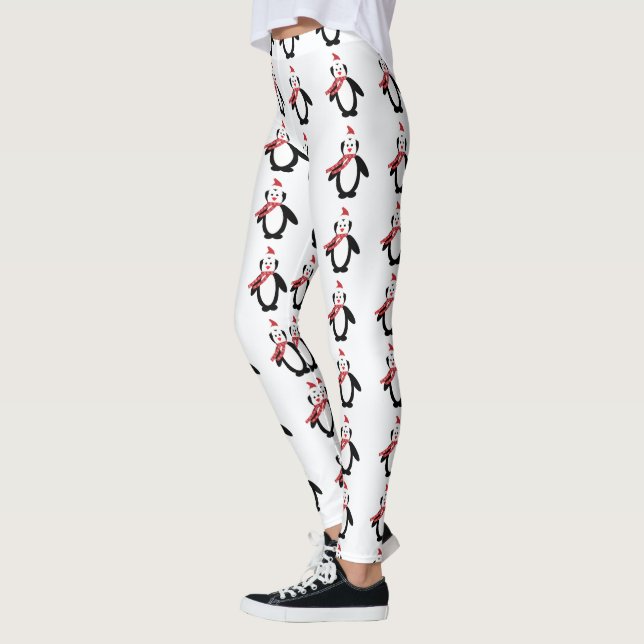 Cute Christmas Penguin Leggings (Gauche)