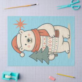 Cute Christmas Polar Bear Tissue Paper |  Seidenpapier