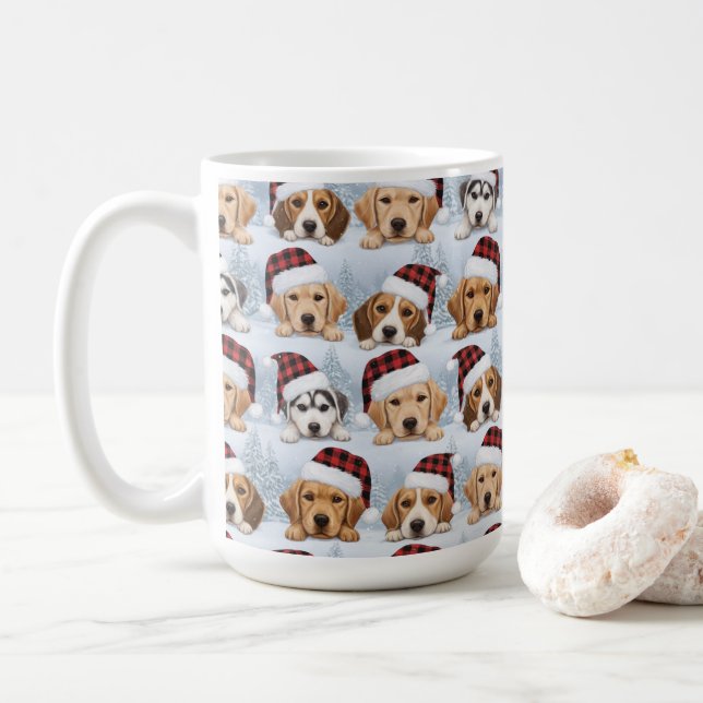 Cute Christmas Puppies Kaffeetasse (Mit Donut)