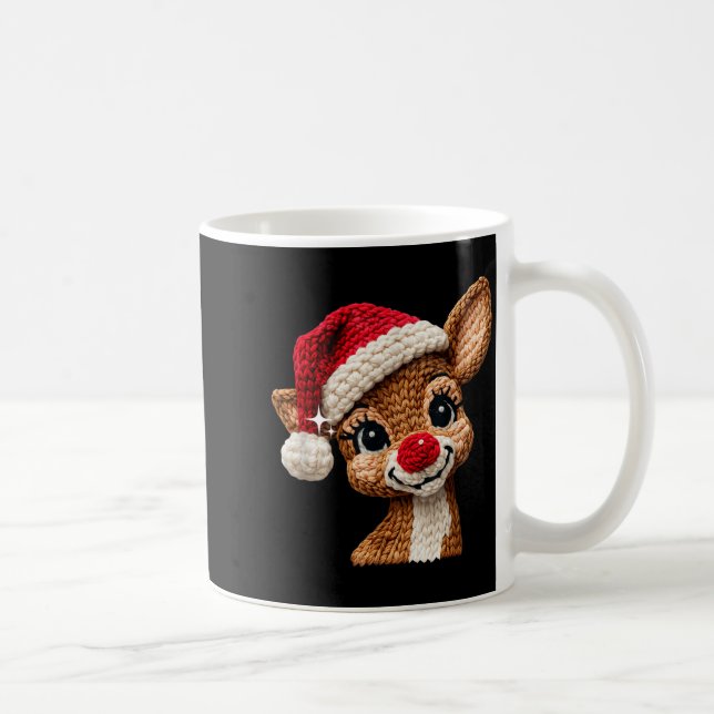 Cute Christmas Reindeer Crocheting Funny Gift Men, Kaffeetasse (Rechts)