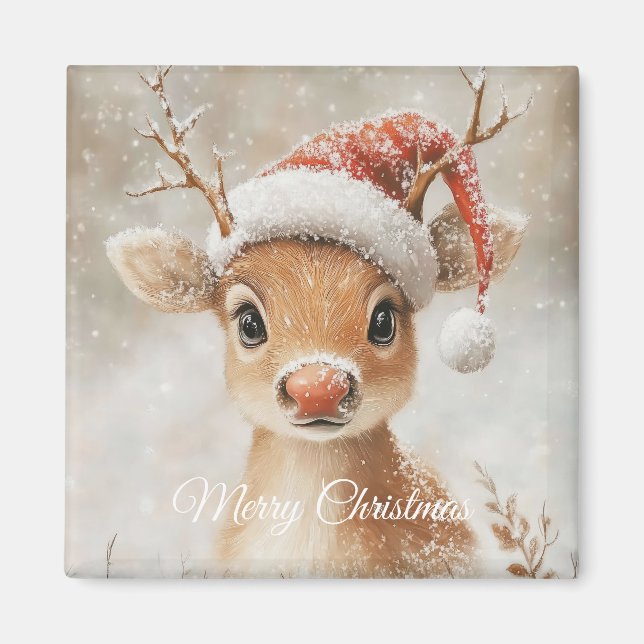 Cute Christmas Reindeer Magnet (Devant)
