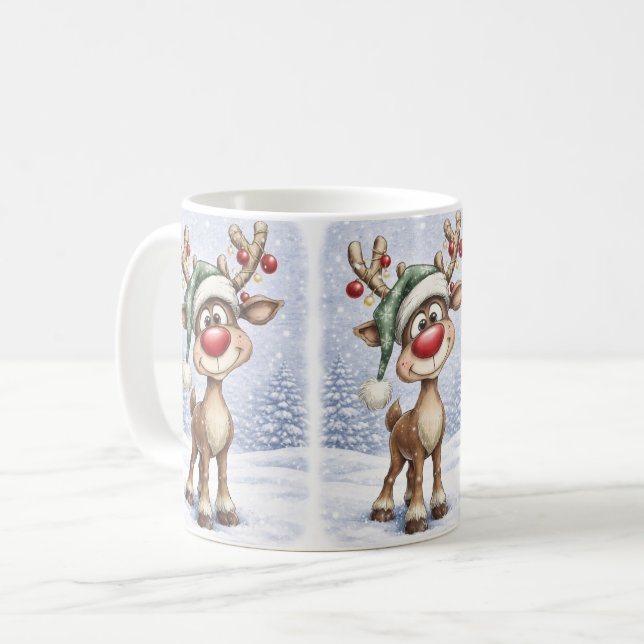 Cute Christmas Reindeer Mug (Devant gauche)