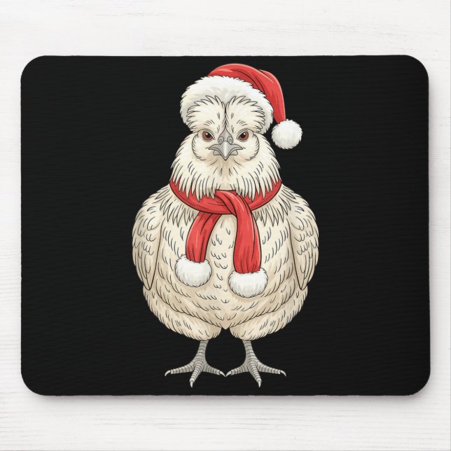 Cute Christmas Silkie Chicken Santa Farm Animal  Mousepad (Vorne)