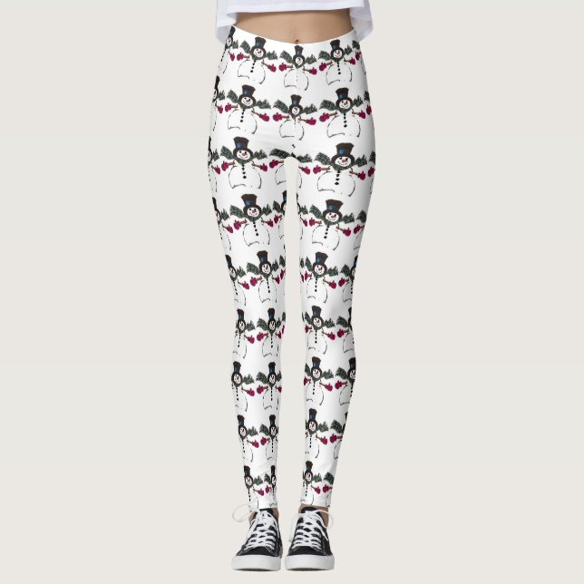 Cute Christmas Snowman Leggings (Devant)