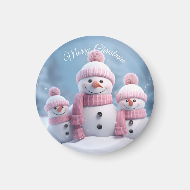 Cute Christmas Snowman Magnet (Devant)