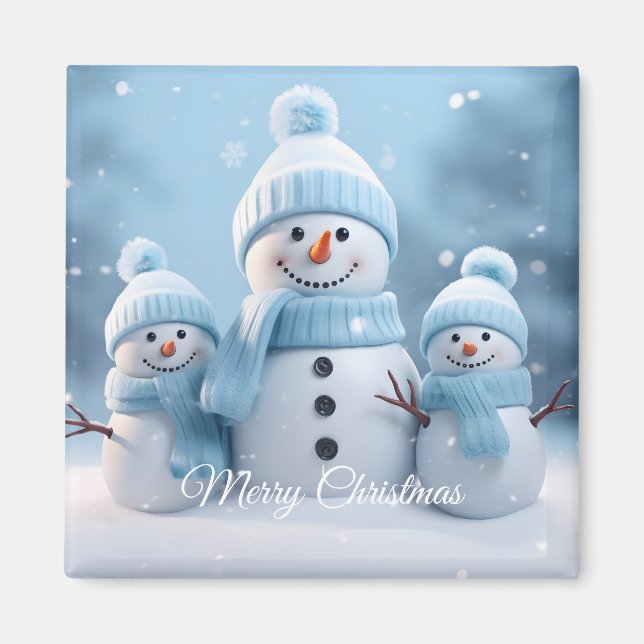 Cute Christmas Snowman Magnet (Devant)
