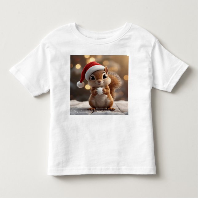 Cute Christmas Squirrel Toddler Jersey Tee (Vorderseite)