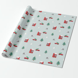 Cute Christmas Village Pattern Geschenkpapier