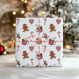 Cute Christmas Wrapping Paper With Gingerbread Geschenkpapier