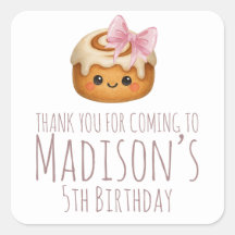 Cute Cinnamon Roll Bun Girl Birthday Party