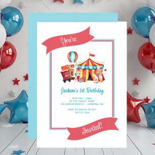 Cute Circus Big Top Invitation d'anniversaire pour