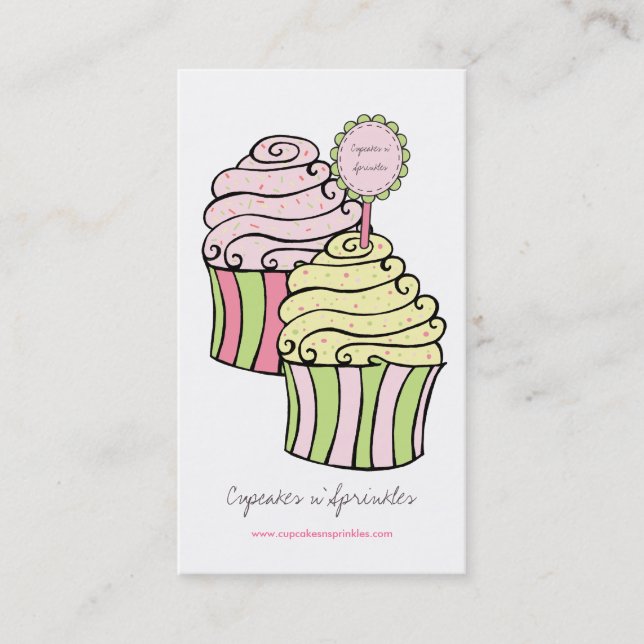 Cute citron citron et Cartes de visite de cupcakes (Devant)