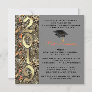 Cute Classic Country Camo 2019 Invitation de diplô