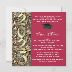 Cute Classic Country Camo 2025 Invitation de diplô