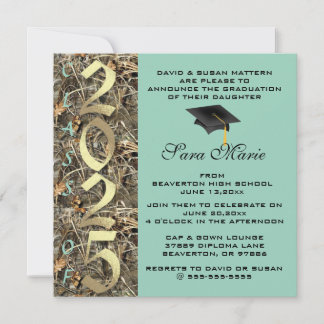 Cute Classic Country Camo 2025 Invitation de diplô