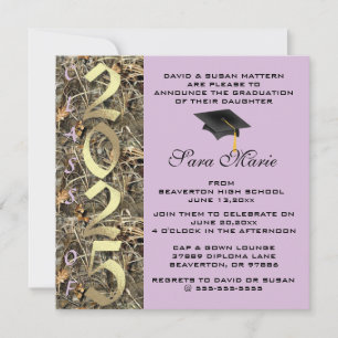 Cute Classic Country Camo 2025 Invitation de diplô