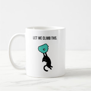 Cute Climbing Cat Catches Climbing Hold Kaffeetasse