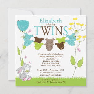Cute Clothesline Multiples Invitations De Douche P
