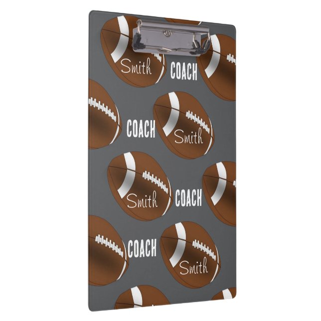 Cute Coach Football Sports Clipboard  Klemmbrett (Rechts)