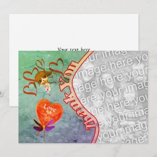 Cute Coeurs chiots Carte photo Merci