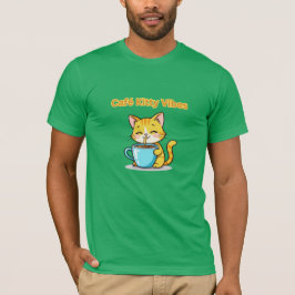 **Cute Coffee Cat – Adorable Cat Drinking Coffee I T-Shirt