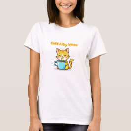 **Cute Coffee Cat – Adorable Cat Drinking Coffee I T-Shirt