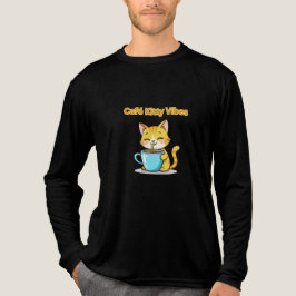 **Cute Coffee Cat – Adorable Cat Drinking Coffee I Tri-Blend Shirt