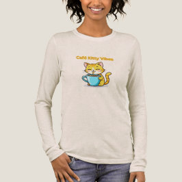 **Cute Coffee Cat – Adorable Cat Drinking Coffee I Tri-Blend Shirt