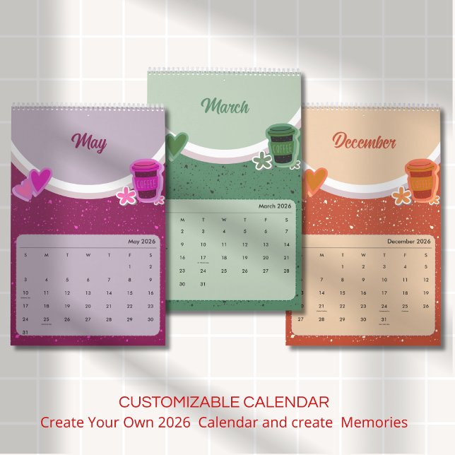 Cute Coffee Cup 2026 Calendar Kalender (Von Creator hochgeladen)