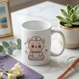Cute Coffee-Loving Nurse Teddy Bear  Kaffeetasse