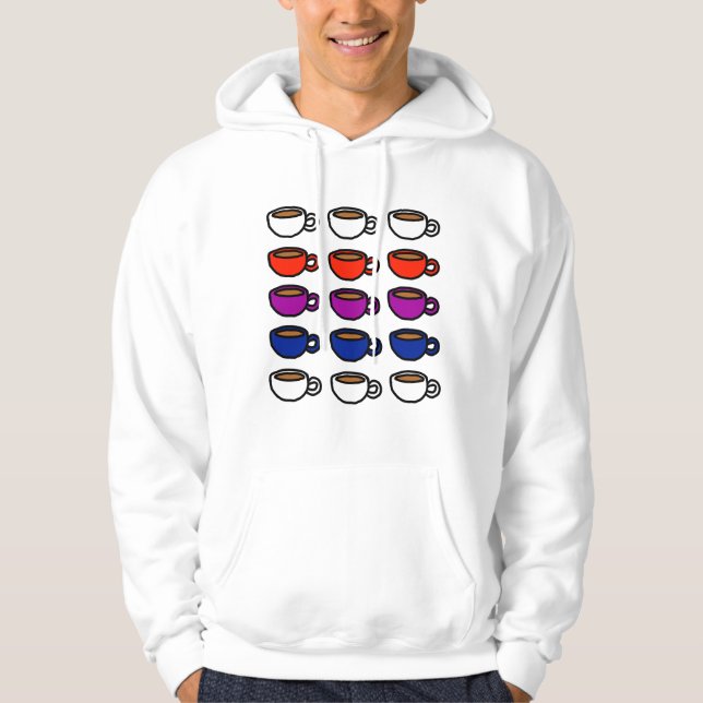 Cute Coffee Pattern – Cozy Coffee Lover Design Hoodie (Vorderseite)