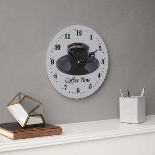 cute coffee time decor große wanduhr