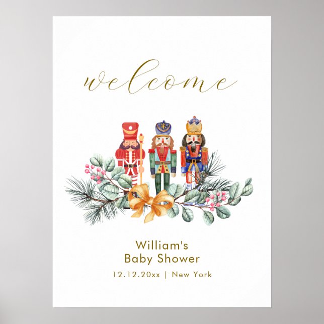 Cute Cold Outside Nutcracker Baby Shower Welcome Poster (Vorne)