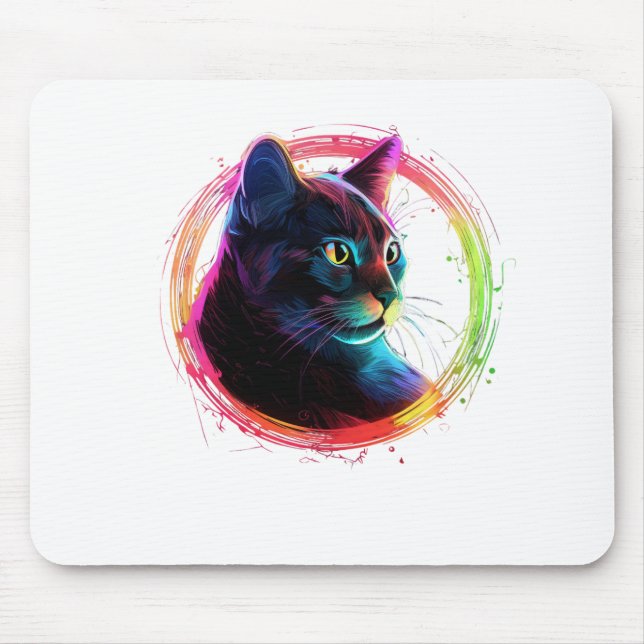 cute color full cat design  mousepad (Vorne)