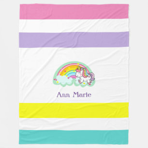 Cute Coloré Unicorn polaire couverture